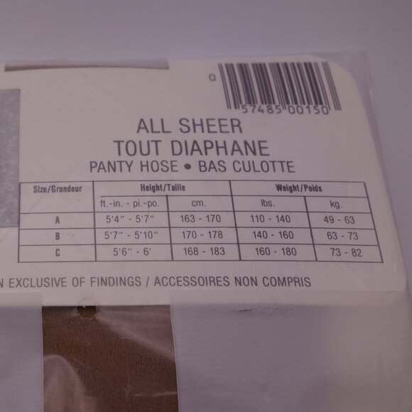 Admiration All Sheer 150 Size B BEIGE Panty Hose Bas Culotte with Cotton Gusset - Picture 8 of 8